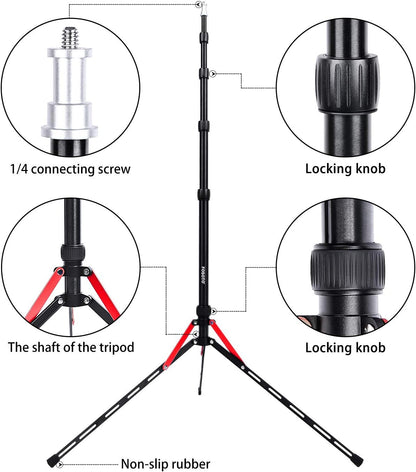 FOSOTO 7.2ft Aluminum Alloy Light Stand with Carry Bag