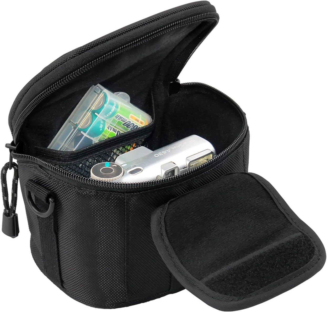 FOSOTO Camera Case Bag Compatible for Nikon Coolpix L330 L340 L320 L310 L820 L810 L620,Canon Powershot SX420 SX510 HS G1, Nikon J5 J3 S1 V2 V3,Panasonic Lumix LZ20 LZ30,Sony Video Camera - (Black)