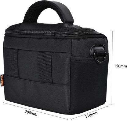 FOSOTO Compact Camera Shoulder Bag Case with Waterproof Rain Cover Compatible for Canon EOS M50 PowerShot SX420 SX430 SX70 SX50 SX30IS Sony a6400 RX10 DSC-H300 Nikon Coolpix P900
