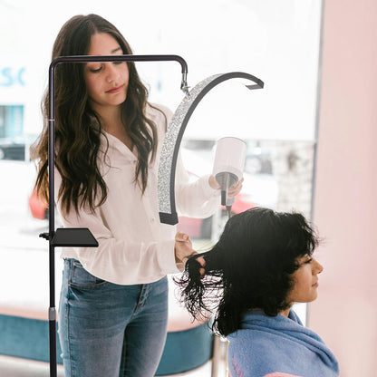 Fosoto 28inch Multifunctional Ring Light Half Moon LED Lamp with remote control Floor Video Fill Light for Beauty Salon Makeup