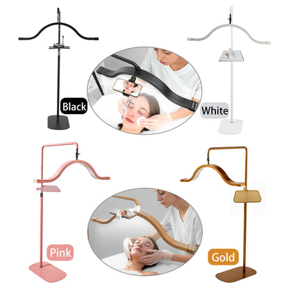 Fosoto FT-Y17 29'' LED Lash Light with Magnetic Remote & Tray, 45W Half Moon Floor Lamp for Eyelash, Makeup & Tattoo