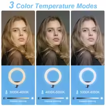 FOSOTO FT-18N Dimmable LED Ring Light 55W Photography Lighting Kit with Tripod Stand for Phone & Live Streaming