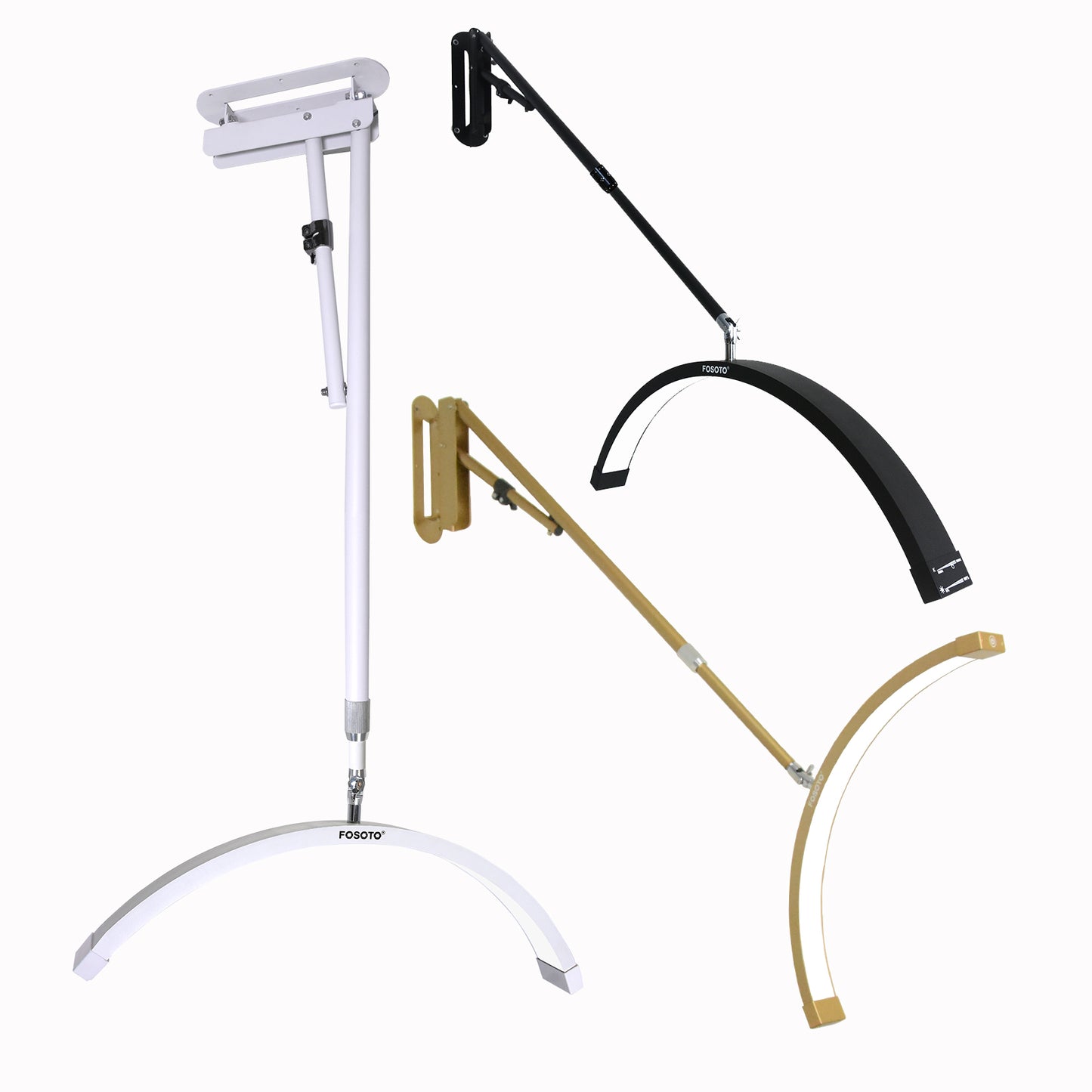 Fosoto Dimmable LED Video Light wall mount half moon light 3200K-5600K Fill light for Beauty Salon Makeup Nail Barbershop