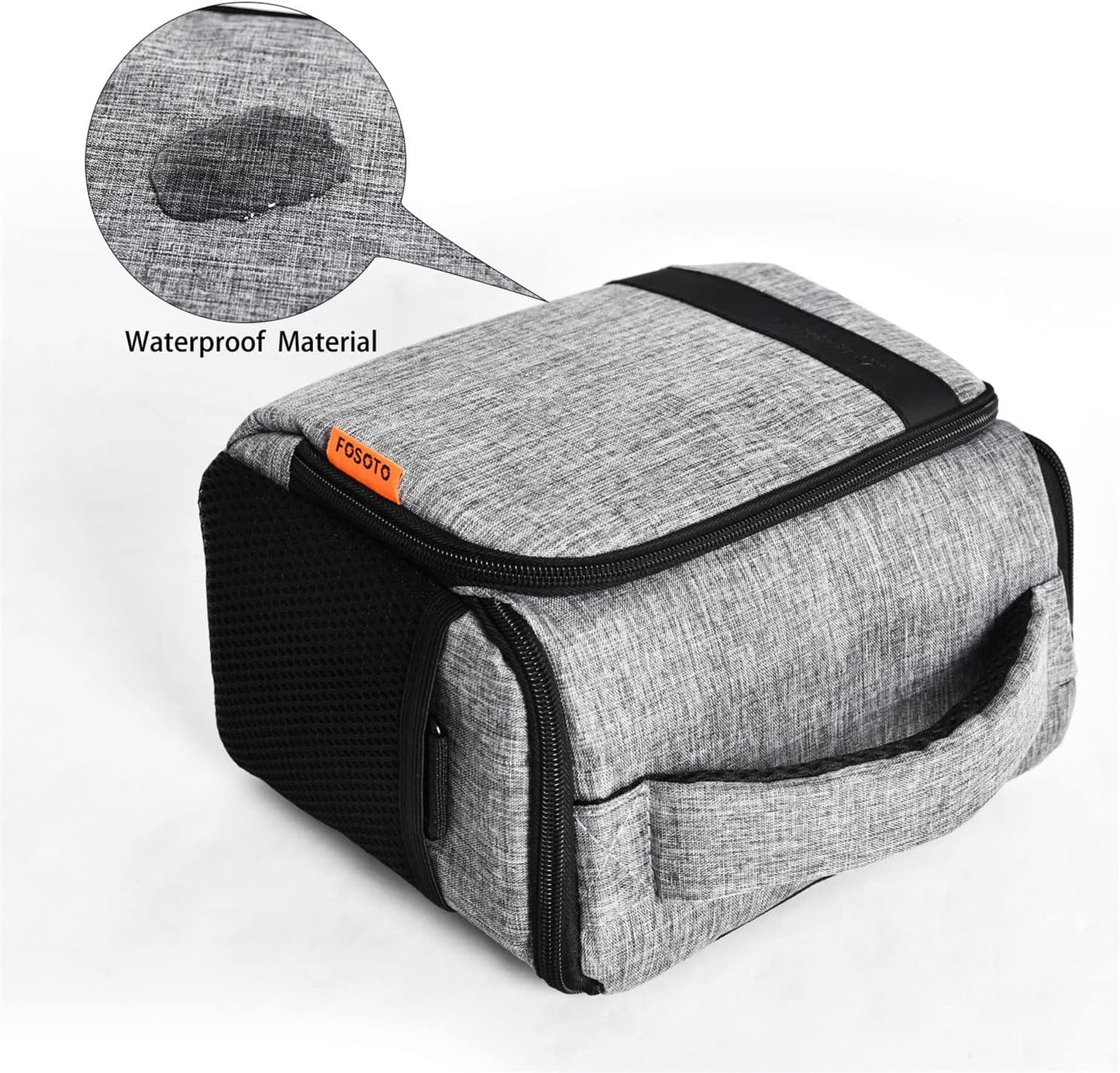 FOSOTO Waterproof DSLR Camera Bag Case,Shockproof Large Camera Lenses bags Compatible for Canon Rebel T7 2000D 4000D 700D 850D,Nikon D3500 D5600 D7500,Sony Photography Cases with Insert and Rain Cover