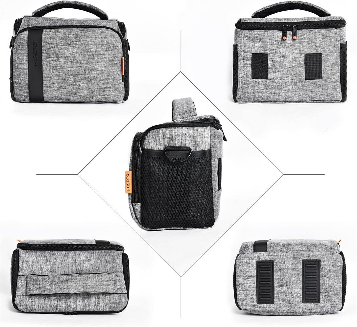 FOSOTO Waterproof DSLR Camera Bag Case,Shockproof Large Camera Lenses bags Compatible for Canon Rebel T7 2000D 4000D 700D 850D,Nikon D3500 D5600 D7500,Sony Photography Cases with Insert and Rain Cover