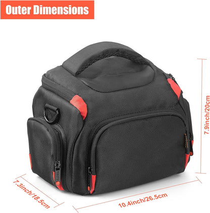 FOSOTO Camera Shoulder Bag Case Compatible for Nikon D3000 D3200 D3300 D5100 D5300 D7500 D500 D610 Canon 2000D T8i SL2 T7i DSLR Cameras