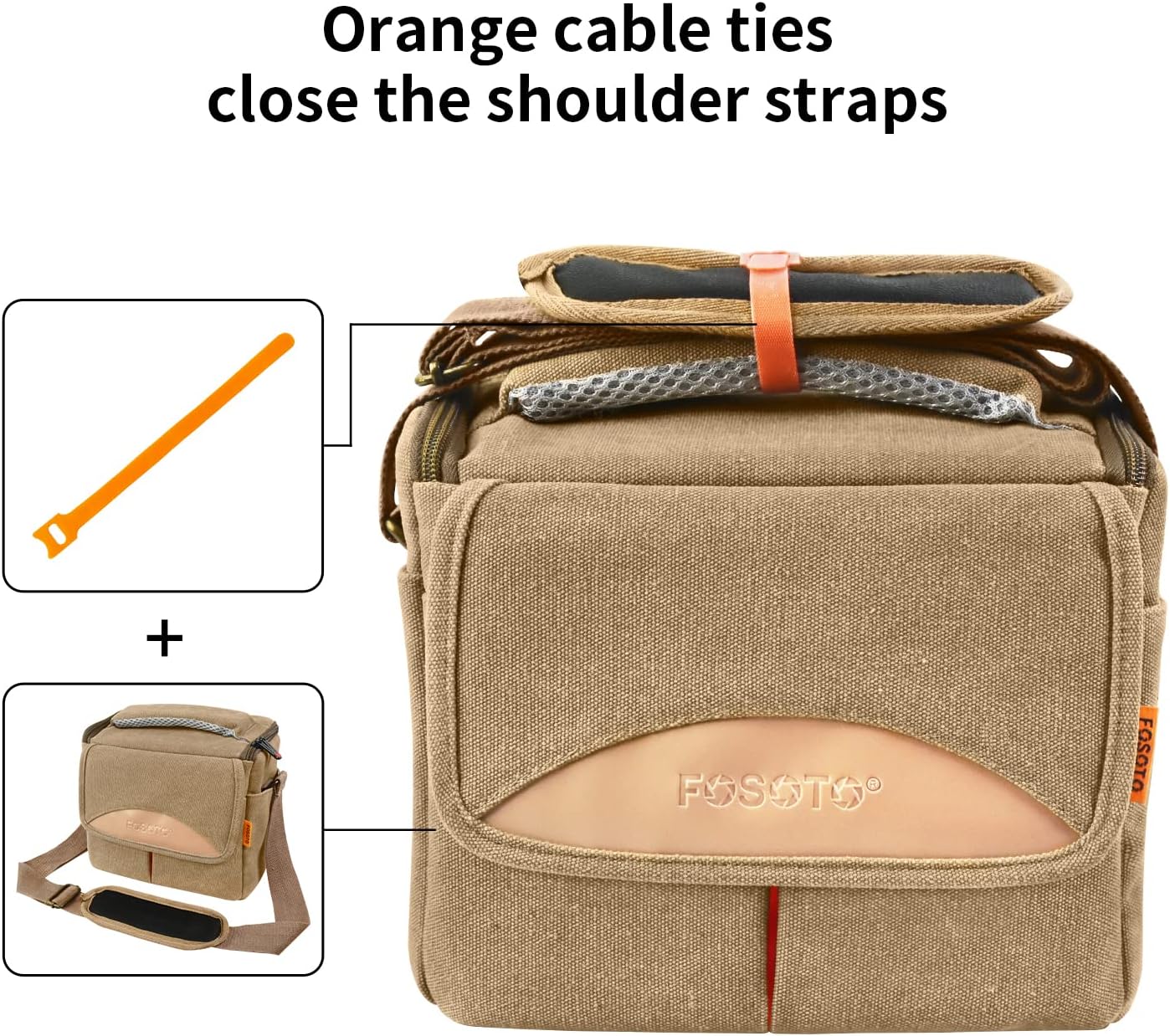 FOSOTO Anti-shock Shoulder Crossbody Camera Case Bag Compatible for Canon EOS EOS Rebel T5 T6 T7 T8i T100 SL3 XTi Panasonic G85 G95 GH5 G7KS Olympus OM-D E-M1 DSLR SLR Camera