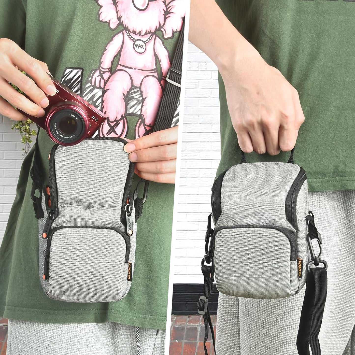 FOSOTO Camera Case Bag Compatible for Nikon L340 L330 B500 L840,Canon SX420 SX720 SX620 G7X, Sony A6000 A6300 a5100 NEX-6 W830 RX100 RX0M2,Panasonic GX85 ZS60 Long Zoom or Compact Syste