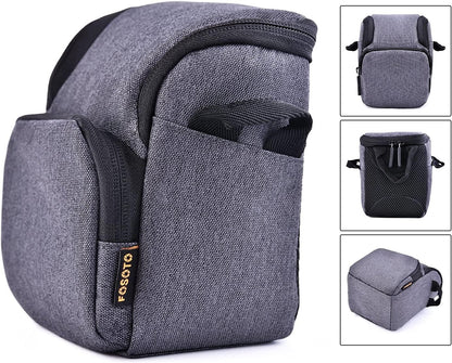 FOSOTO Compact Camera Shoulder Bag Compatible for Fuji XE3 X-A7 X-A5 X-T20 X-T2 X-T3 SONY A6000 A6100 A6400 A5100 NEX6 Canon PowerShot SX620 SX730 G7X Kodak FZ152-RD FZ152 Mirrorless Digital Camera