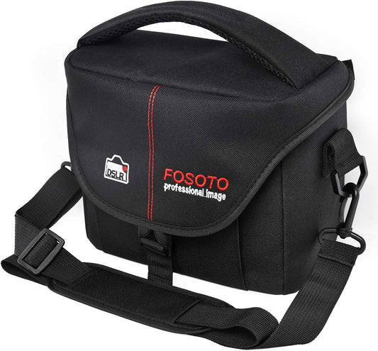 FOSOTO DSLR Camera Case Bag Compatible for Nikon D3400 D5500 D5600 D7200 D810 D750 D610 D60,Canon EOS T3 T4i T5i T6 T7 T7i SL1,Fuji X-T3 and more