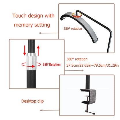 FOSOTO FT - Y11 40W Half - Moon light Led Nail Lamp Desktop Arch Ring Led Lights Manicure Lamp Nail Art Light for Lash Eyelash Extensio - FOSOTOFOSOTO FT - Y11 40W Half - Moon light Led Nail Lamp Desktop Arch Ring Led Lights Manicure Lamp Nail Art Light for Lash Eyelash Extensio