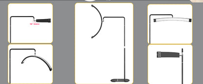 Fosoto 28inch Multifunctional Ring Light Half Moon LED Lamp with remote control Floor Video Fill Light for Beauty Salon Makeup