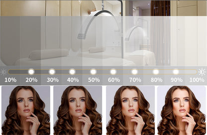 Fosoto 28inch Multifunctional Ring Light Half Moon LED Lamp with remote control Floor Video Fill Light for Beauty Salon Makeup