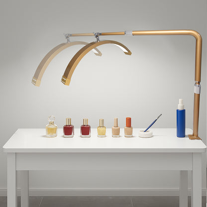 Fosoto 25inch LED Nail light Desk Lamp with Fixing clip, 3 Color Stepless Dimming Eye Protection Flexible Rotating Lamp Head for Beauty Manicure Shop