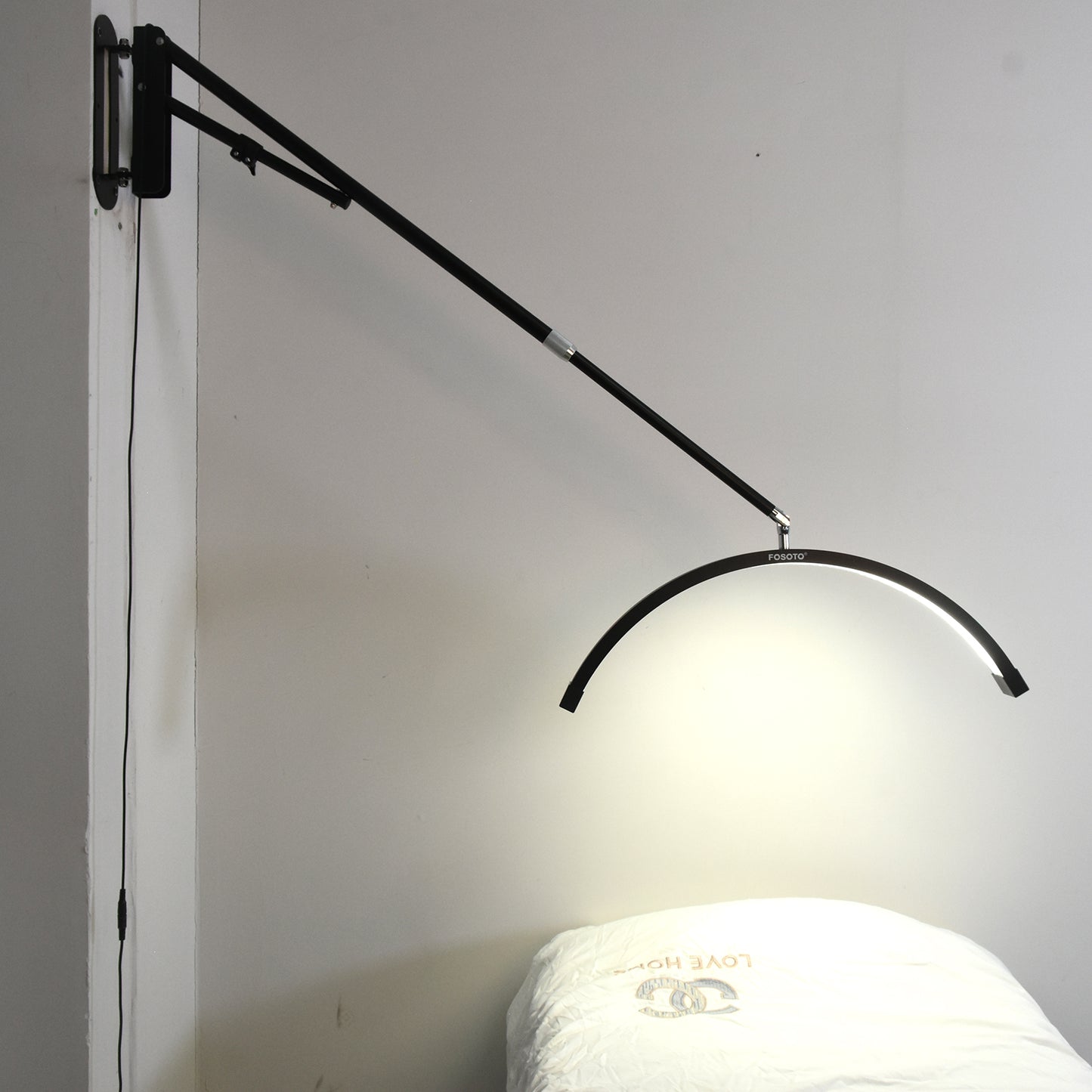 Fosoto 24inch U-shaped Vedio Wall Mounted Half-Moon light Fill light With Diamond For Beauty Salon Lashes Barbershop Nail