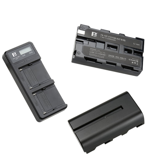 Fosoto FB-NP-F550 Battery Universal Smart Quick Rechargeable Battery For Ring Light lithium-ion Rechargeable Battery+Charger