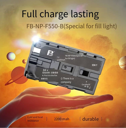 Fosoto FB - NP - F550 Battery Universal Smart Quick Rechargeable Battery For Ring Light lithium - ion Rechargeable Battery+Charger - FOSOTOFosoto FB - NP - F550 Battery Universal Smart Quick Rechargeable Battery For Ring Light lithium - ion Rechargeable Battery+Charger
