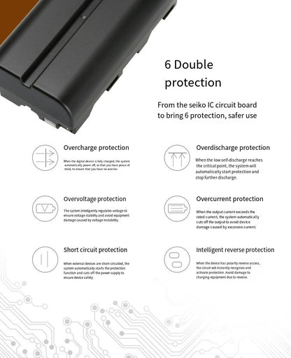 Fosoto FB - NP - F550 Battery Universal Smart Quick Rechargeable Battery For Ring Light lithium - ion Rechargeable Battery+Charger - FOSOTOFosoto FB - NP - F550 Battery Universal Smart Quick Rechargeable Battery For Ring Light lithium - ion Rechargeable Battery+Charger