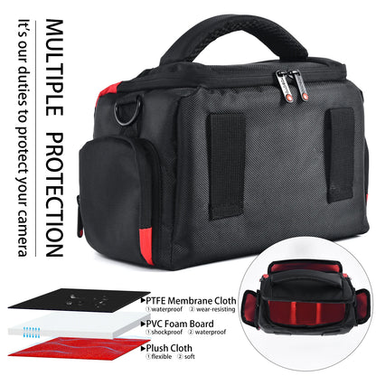 FOSOTO DSLR Camera Shoulder Bag Case Compatible for Canon EOS Rebel T7 T6 4000D 80D 90D 6D Mark II,Nikon D3500 D3400 D5600 D60 D750,Sony SLR and Lenses (Large) - FOSOTOFOSOTO DSLR Camera Shoulder Bag Case Compatible for Canon EOS Rebel T7 T6 4000D 80D 90D 6D Mark II,Nikon D3500 D3400 D5600 D60 D750,Sony SLR and Lenses (Large)