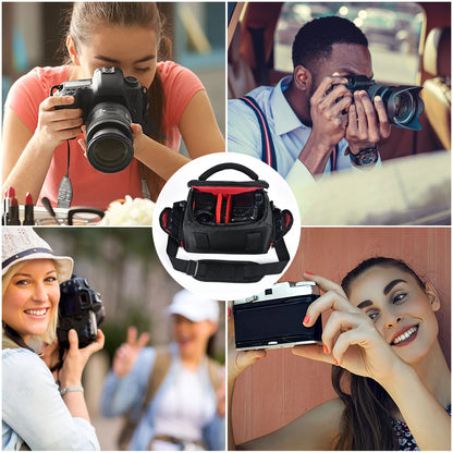 FOSOTO DSLR Camera Shoulder Bag Case Compatible for Canon EOS Rebel T7 T6 4000D 80D 90D 6D Mark II,Nikon D3500 D3400 D5600 D60 D750,Sony SLR and Lenses (Large) - FOSOTOFOSOTO DSLR Camera Shoulder Bag Case Compatible for Canon EOS Rebel T7 T6 4000D 80D 90D 6D Mark II,Nikon D3500 D3400 D5600 D60 D750,Sony SLR and Lenses (Large)