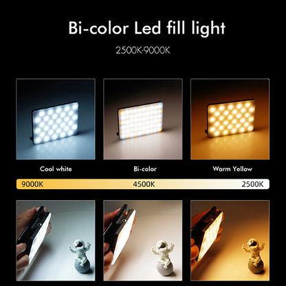 Fosoto Portable LED Panel Full Color Video Light Functional Pocket Light LED Phone light for photography
