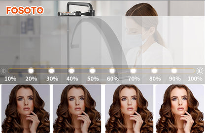 Fosoto Y9 Floor LED Eyelash Half-moon Shaped Fill Light with Remote control &Tray