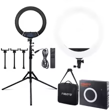 FOSOTO FT-18N Dimmable LED Ring Light 55W Photography Lighting Kit with Tripod Stand for Phone & Live Streaming
