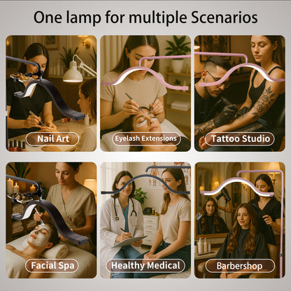 Fosoto Y13 Floor lashes Lamp  45W 29INCH LED Cloud Half Moon Light for Makeup, Lash, Photography & Live Streaming