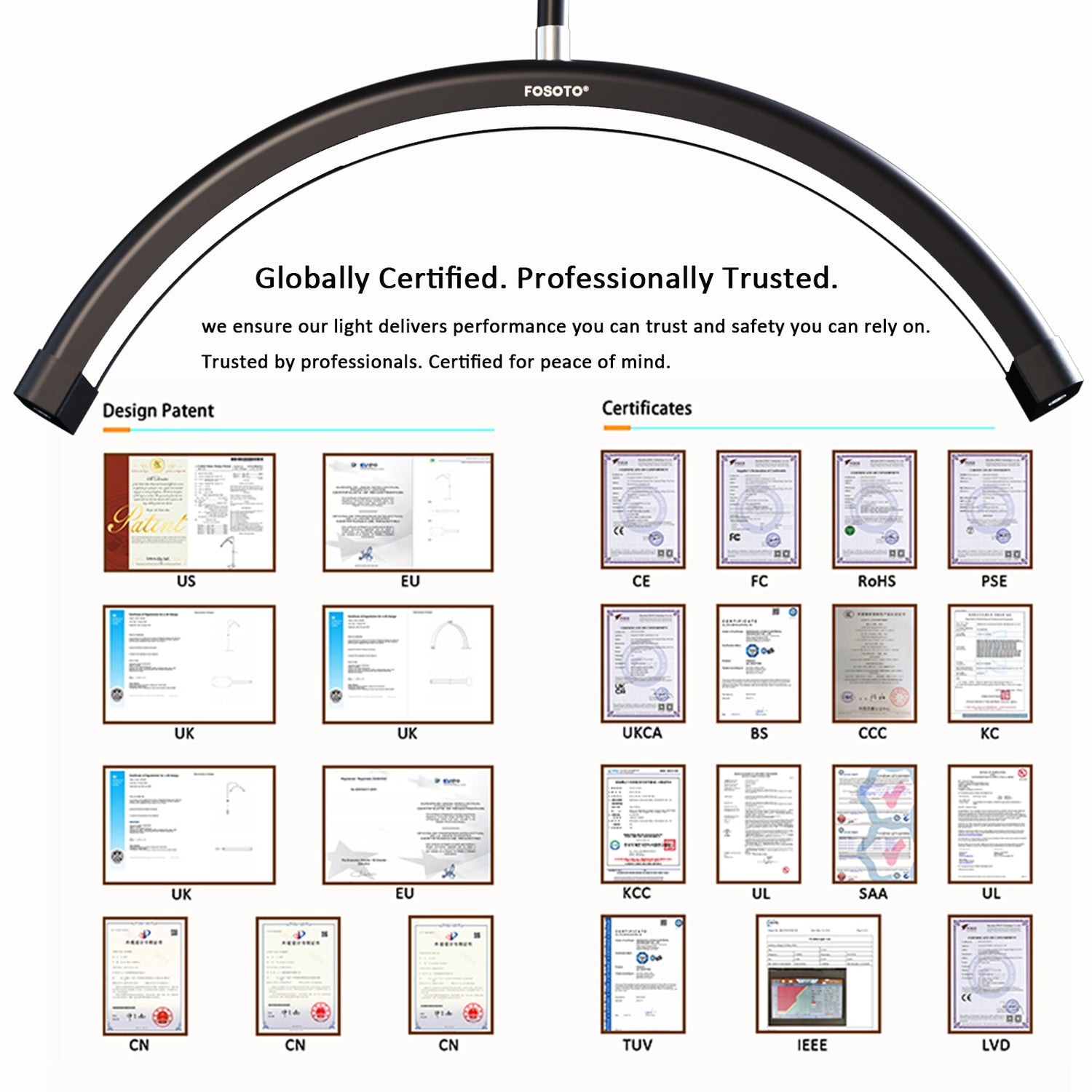 FOSOTO Aluminum Adjustable Ring Light Stand For Mobile/Phone Video Camera Barber Photography Use Lightweight Portable Tripod 8kg