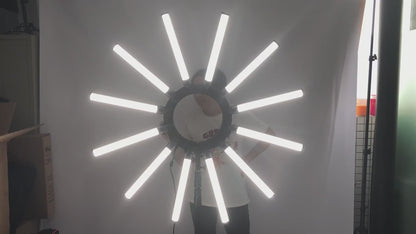 Fosoto TL-1800 iluminación fotográfica regulable 3200-5600K 12 tubos 672 Leds foto de cámara estudio teléfono fotografía anillo lámpara de luz