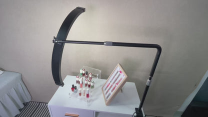 Fosoto 25inch LED Nail light Desk Lamp with Fixing clip, 3 Color Stepless Dimming Eye Protection Flexible Rotating Lamp Head for Beauty Manicure Shop