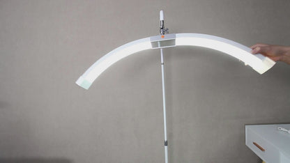 FOSOTO Foldable 2 in 1 Half Moon Light with Mirror, Flicker-Free, CRI 95+ Beauty Lamp