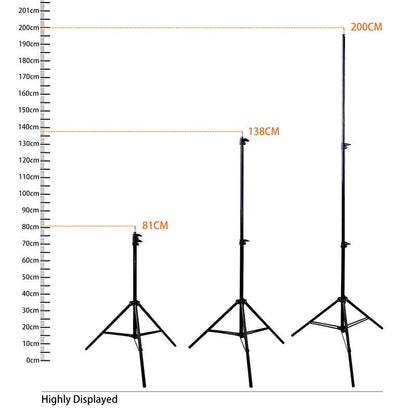 fosoto 2M RIng Light Lamp Tripod Stand With 1/4 Screw Head For Softbox Photo Video Reflector Lighting Flashgun Lamps RL - 18 RL - 12 - FOSOTOfosoto 2M RIng Light Lamp Tripod Stand With 1/4 Screw Head For Softbox Photo Video Reflector Lighting Flashgun Lamps RL - 18 RL - 12
