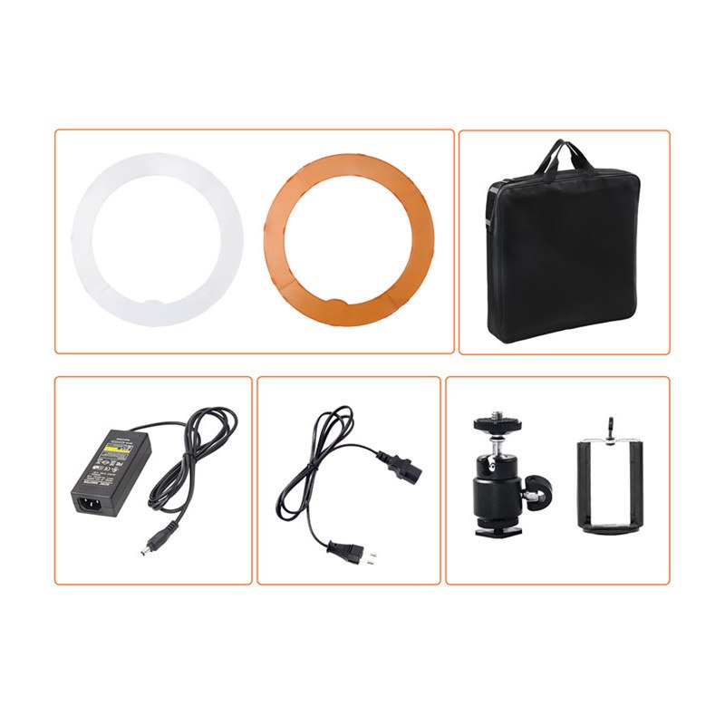 Fosoto RL-12 180 LED iluminación fotográfica CRI 83 + Color 5500K cámara regulable vídeo foto teléfono anillo lámpara de luz y soporte de trípode