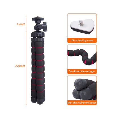 fosoto Medium Octopus Flexible Digital Camera Stand Gorillapod Monopod Mini Tripod with Holder for Gopro hero 2 4 3+ 3 and phone