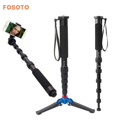 fosoto FT-111 Tripod 1560mm Alumninum Camera Unipod Monopod Flip Lock w/3 Legs Base Mini Tripod Stand For Canon Nikon DSLR Phone