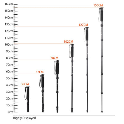 fosoto FT-111 Tripod 1560mm Alumninum Camera Unipod Monopod Flip Lock w/3 Legs Base Mini Tripod Stand For Canon Nikon DSLR Phone
