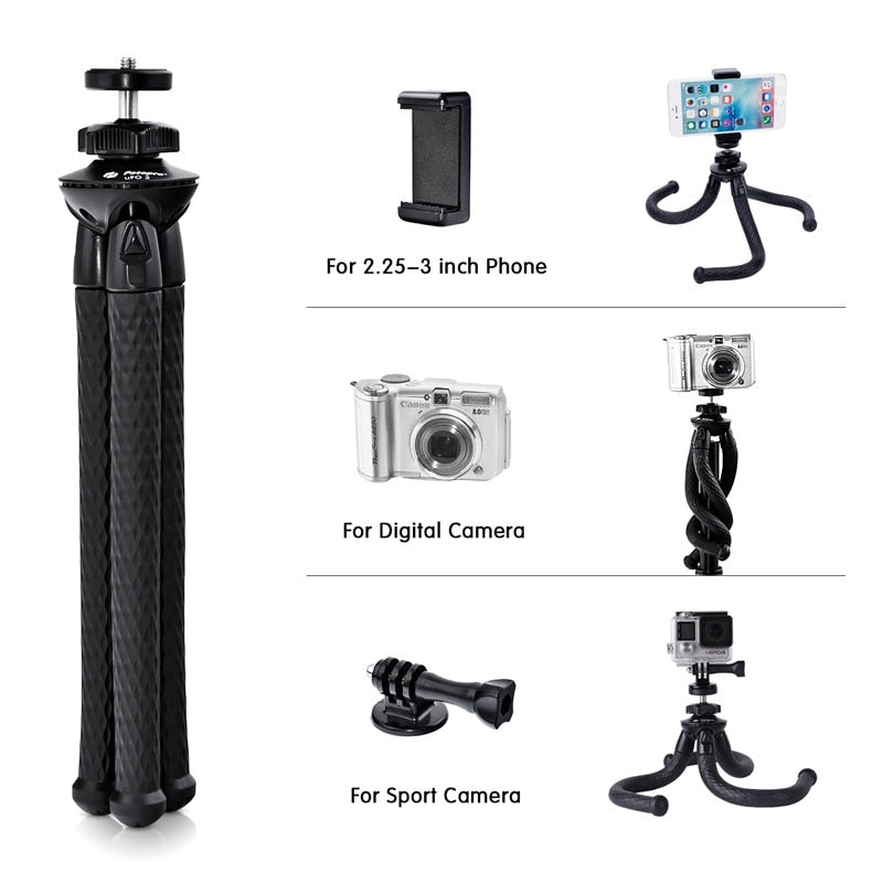 fosoto New Octopus Tripod Mini Flexible Digital Camera Waterproof Spider Tripods Stand For Phone Canon Nikon DSLR Camera & Gopro