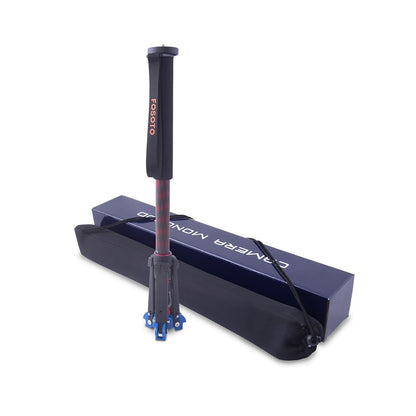 Trépied monopode d'appareil photo en fibre de carbone fosoto C-222 rouge et noir avec base de support adaptateur 3/8" Mini trépied professionnel pour téléphone reflex numérique