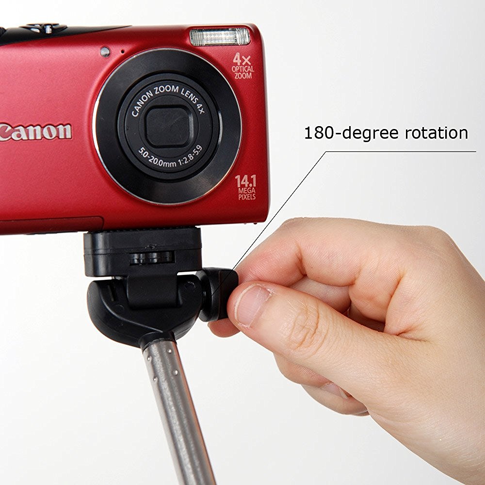 fosoto Extendable Self Portrait Selfie Handheld Stick Monopod with Tripod Mount Adapter for phone Gopro Hero Camera HD 1 2 3 3+