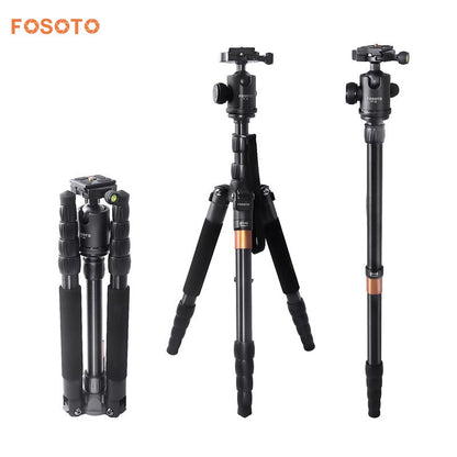 Fosoto F-666 profesional portátil Q666 trípode monopié y cabeza de bola de 360 ​​grados Placa de liberación rápida para cámara Canon Nikon DSLR