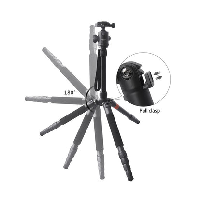 Fosoto F-666 profesional portátil Q666 trípode monopié y cabeza de bola de 360 ​​grados Placa de liberación rápida para cámara Canon Nikon DSLR