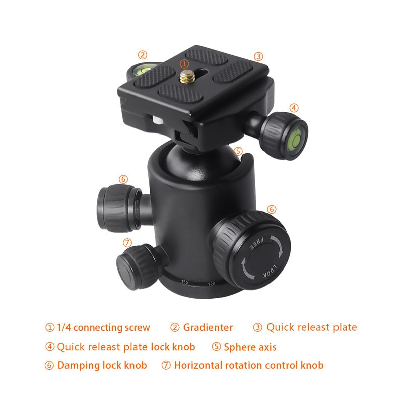 fosoto F-666 Professional Portable Q666 Tripod Monopod & 360 Degree Ball Head Quick Release Plate For Canon Nikon DSLR Camera