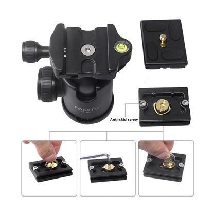 Fosoto F-666 profesional portátil Q666 trípode monopié y cabeza de bola de 360 ​​grados Placa de liberación rápida para cámara Canon Nikon DSLR