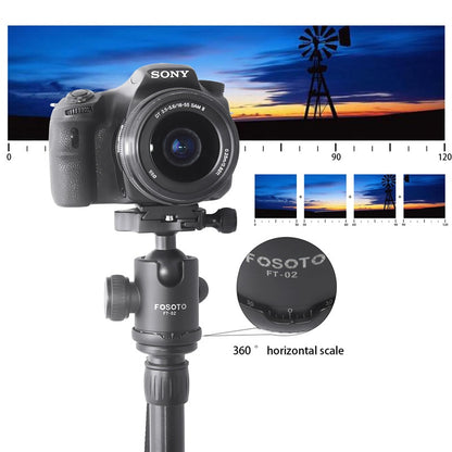 Fosoto F-666 profesional portátil Q666 trípode monopié y cabeza de bola de 360 ​​grados Placa de liberación rápida para cámara Canon Nikon DSLR