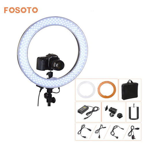 fosoto Camera Photo Video 18"RL-18 240 LED Ring Light 5500K 55W Dimmable Photography Ring Video Light lamp for Camera Fill Light