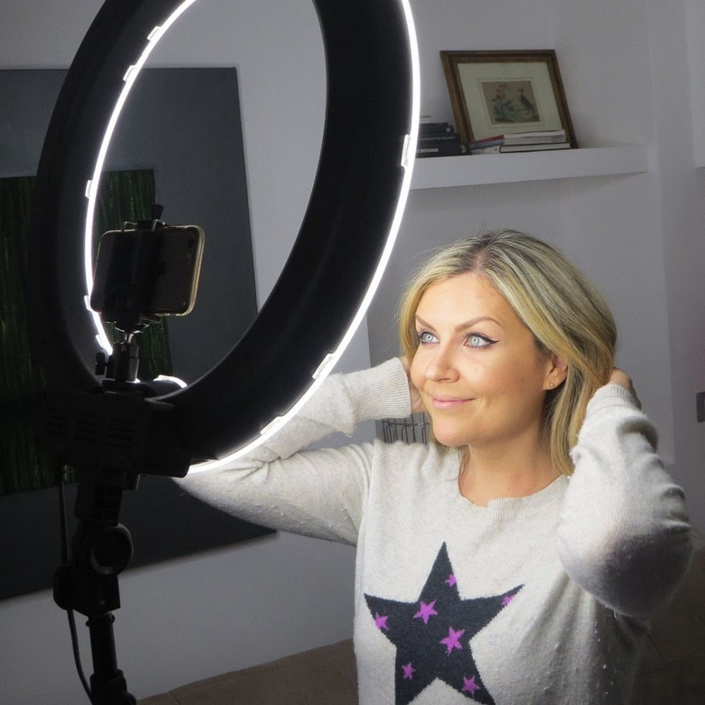 fosoto Camera Photo Video 18"RL-18 240 LED Ring Light 5500K 55W Dimmable Photography Ring Video Light lamp for Camera Fill Light