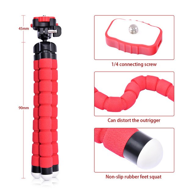 fosoto Octopus Mini Portable Flexible Mobile Mini Tripod Stand Gorillapod For iPhone 6 7 GoPro Canon Nikon Sony Camera&Ball Head