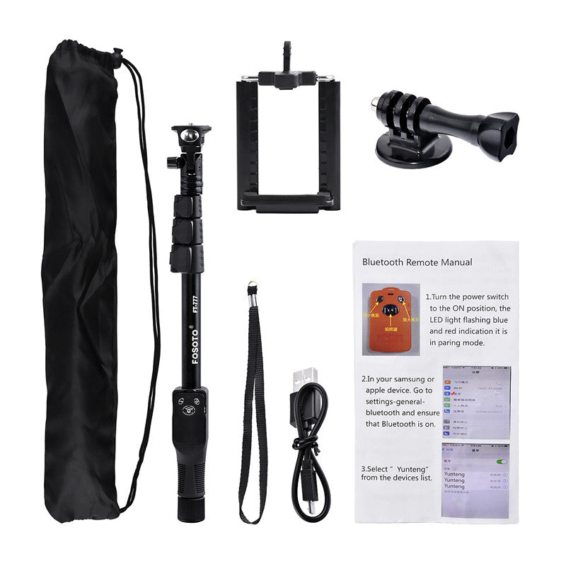 fosoto FT-777 selfie stick Bluetooth 50" vs YT-1288 Handheld Monopod with Bluetooth&Case For Tripod Gopro Dslr Camera IPhone7