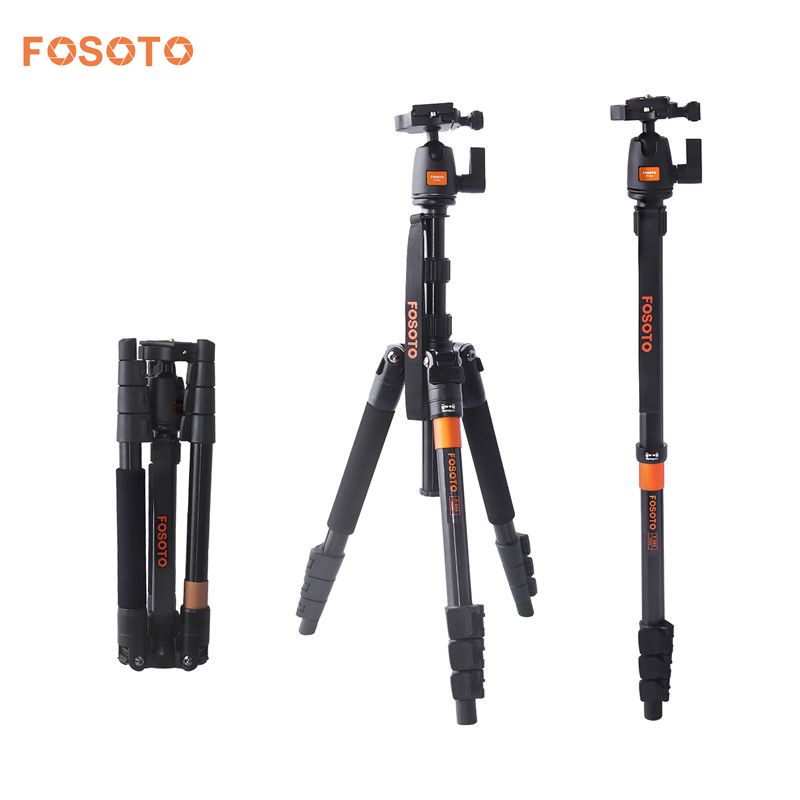 fosoto F-555 Professional Portable Magnesium Aluminium Alloy Q555 Camera Tripod Monopod Stand & Ball Head For Canon Nikon Sony